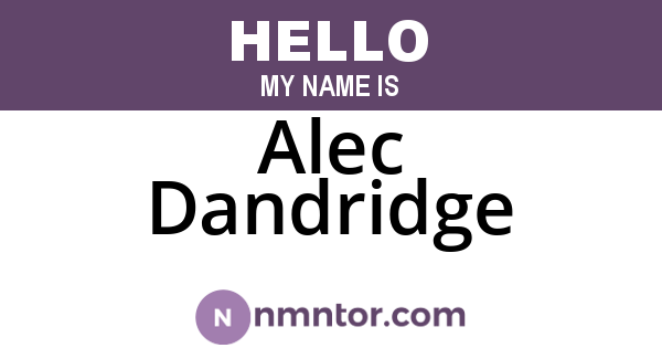Alec Dandridge