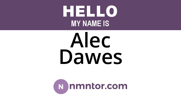 Alec Dawes