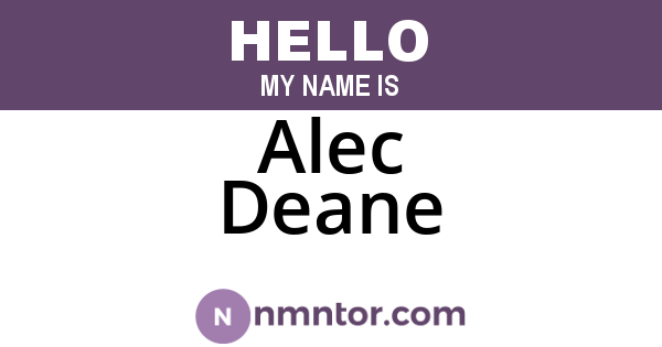 Alec Deane