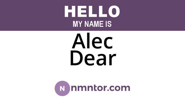 Alec Dear