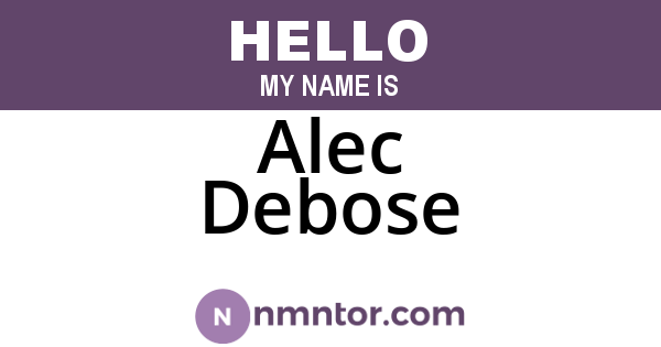 Alec Debose