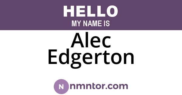 Alec Edgerton