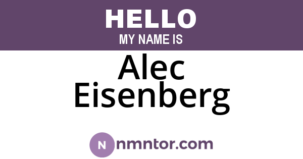 Alec Eisenberg