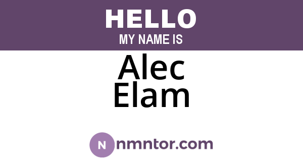 Alec Elam