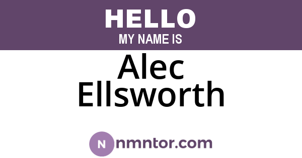 Alec Ellsworth