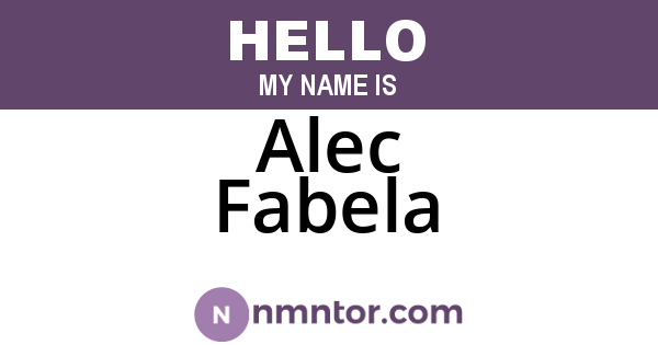Alec Fabela