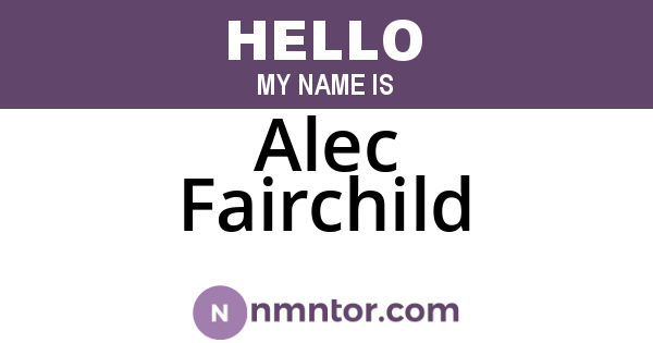 Alec Fairchild