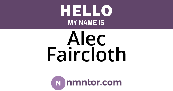 Alec Faircloth