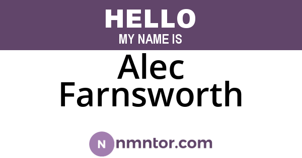 Alec Farnsworth