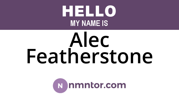 Alec Featherstone