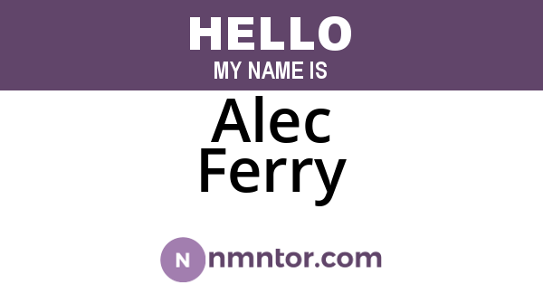 Alec Ferry
