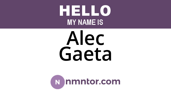 Alec Gaeta