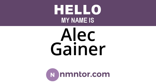 Alec Gainer