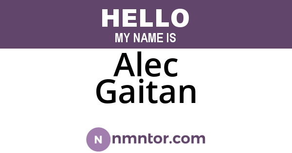 Alec Gaitan