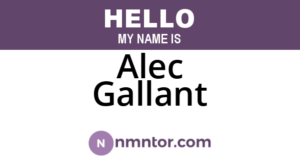 Alec Gallant