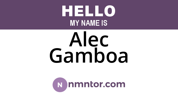Alec Gamboa