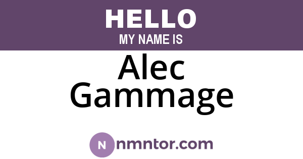 Alec Gammage