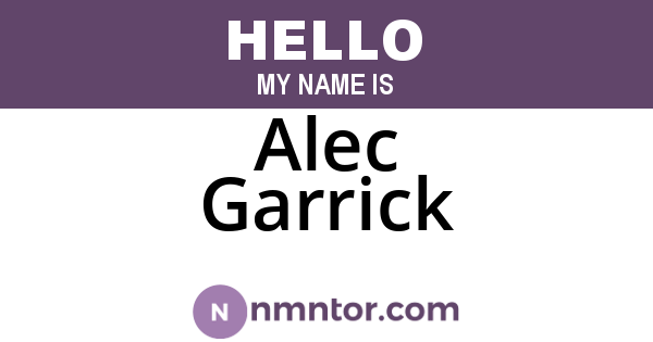 Alec Garrick
