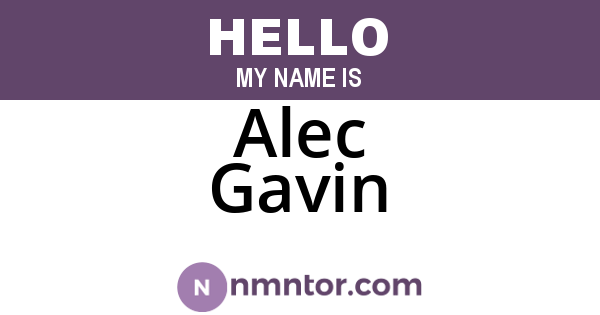 Alec Gavin