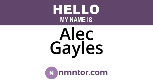 Alec Gayles