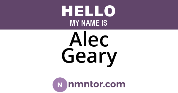 Alec Geary