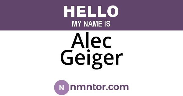 Alec Geiger