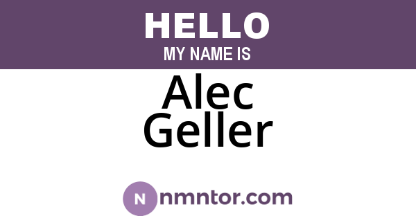 Alec Geller