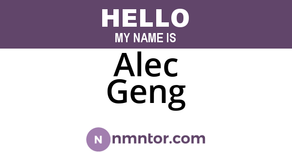 Alec Geng