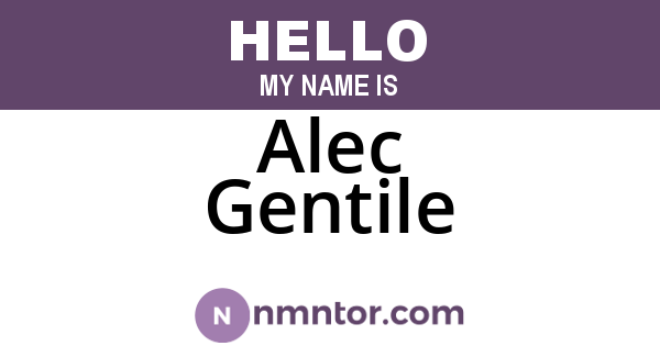 Alec Gentile