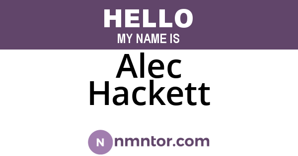 Alec Hackett