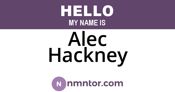 Alec Hackney