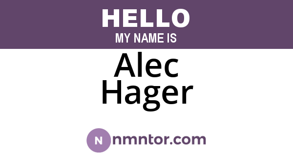 Alec Hager