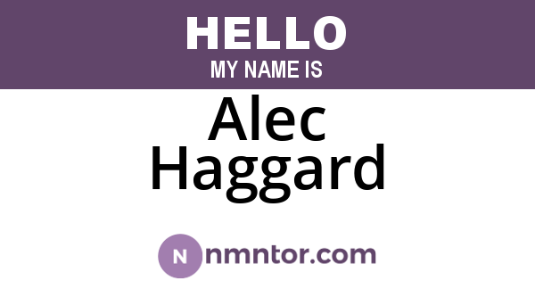 Alec Haggard
