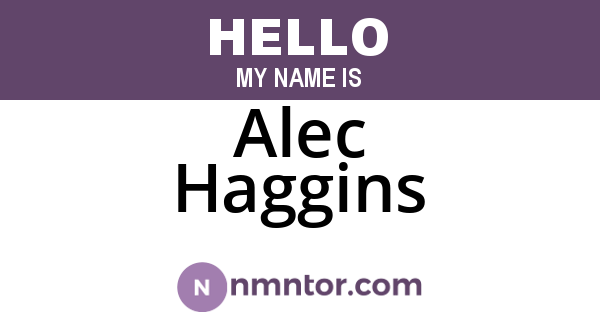 Alec Haggins