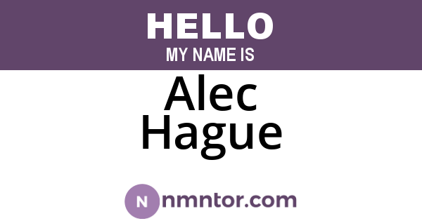 Alec Hague