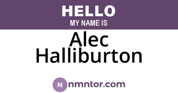 Alec Halliburton