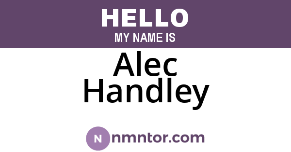 Alec Handley