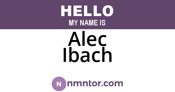 Alec Ibach