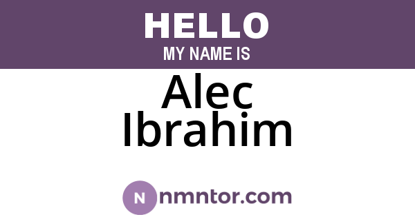 Alec Ibrahim
