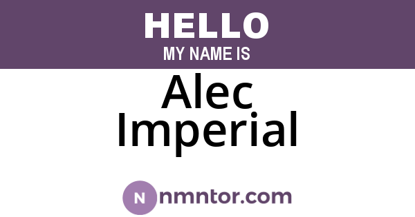 Alec Imperial