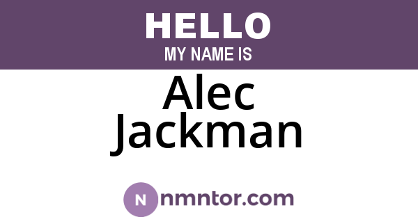 Alec Jackman