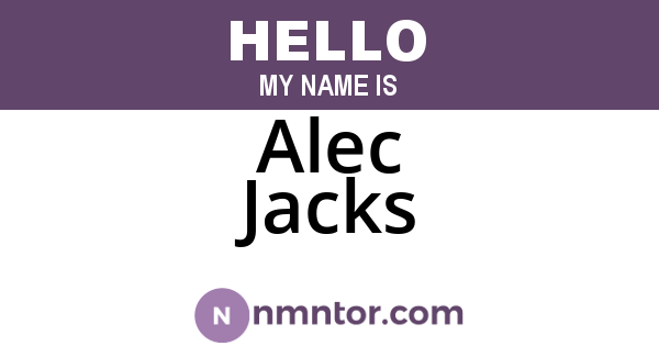 Alec Jacks