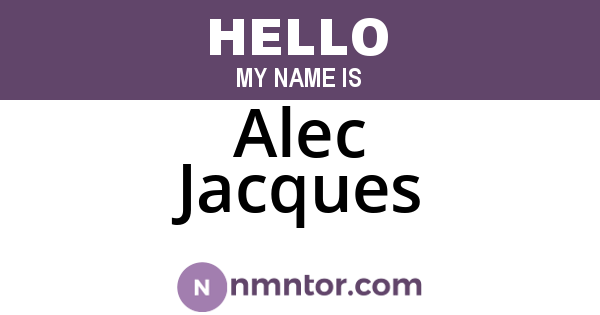 Alec Jacques