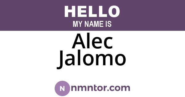 Alec Jalomo