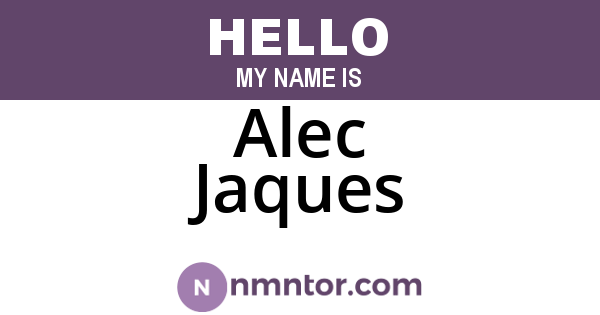 Alec Jaques