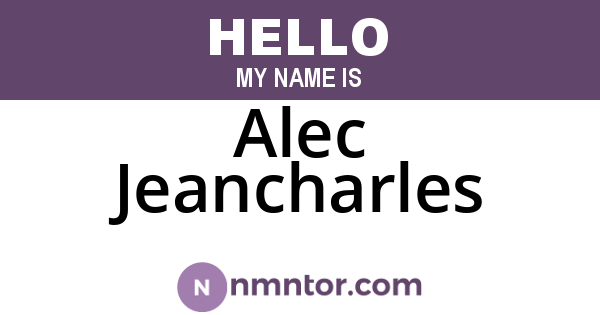 Alec Jeancharles