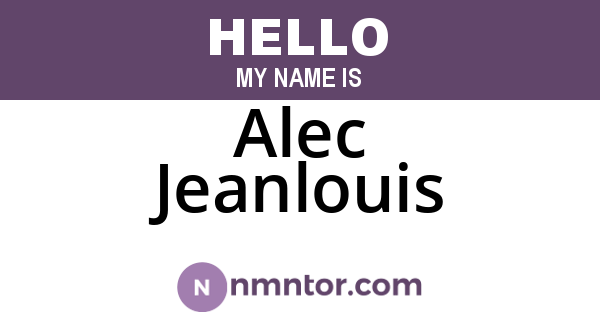 Alec Jeanlouis