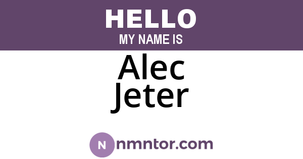 Alec Jeter