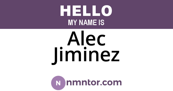 Alec Jiminez