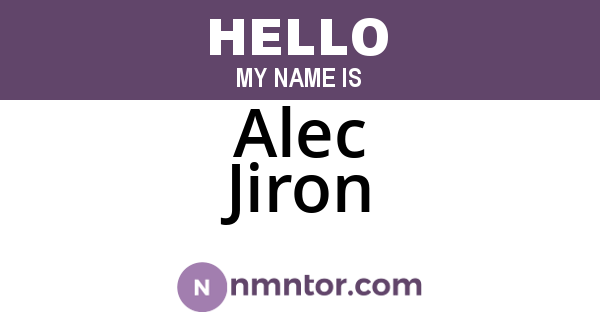 Alec Jiron